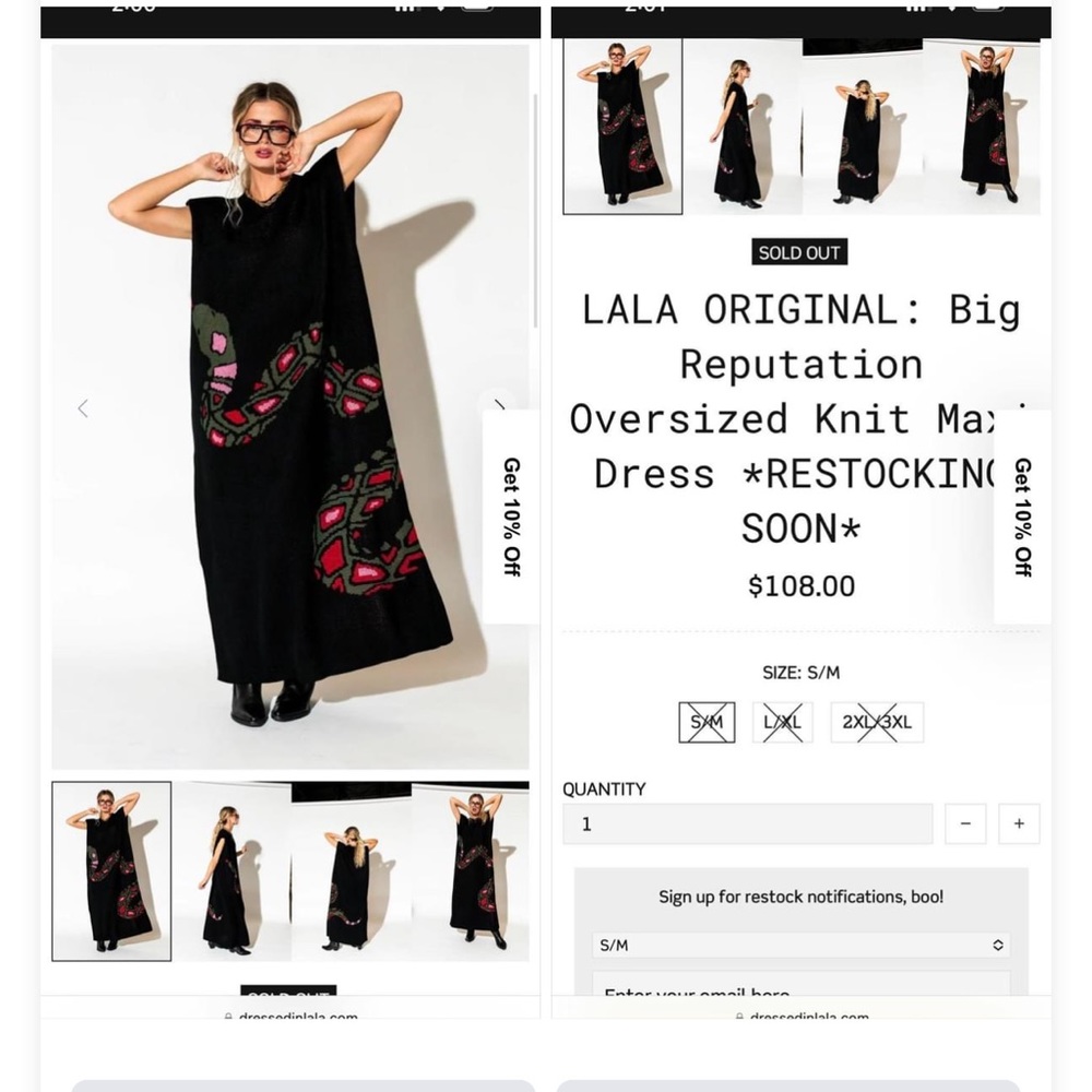 Dressed in Lala snake dress